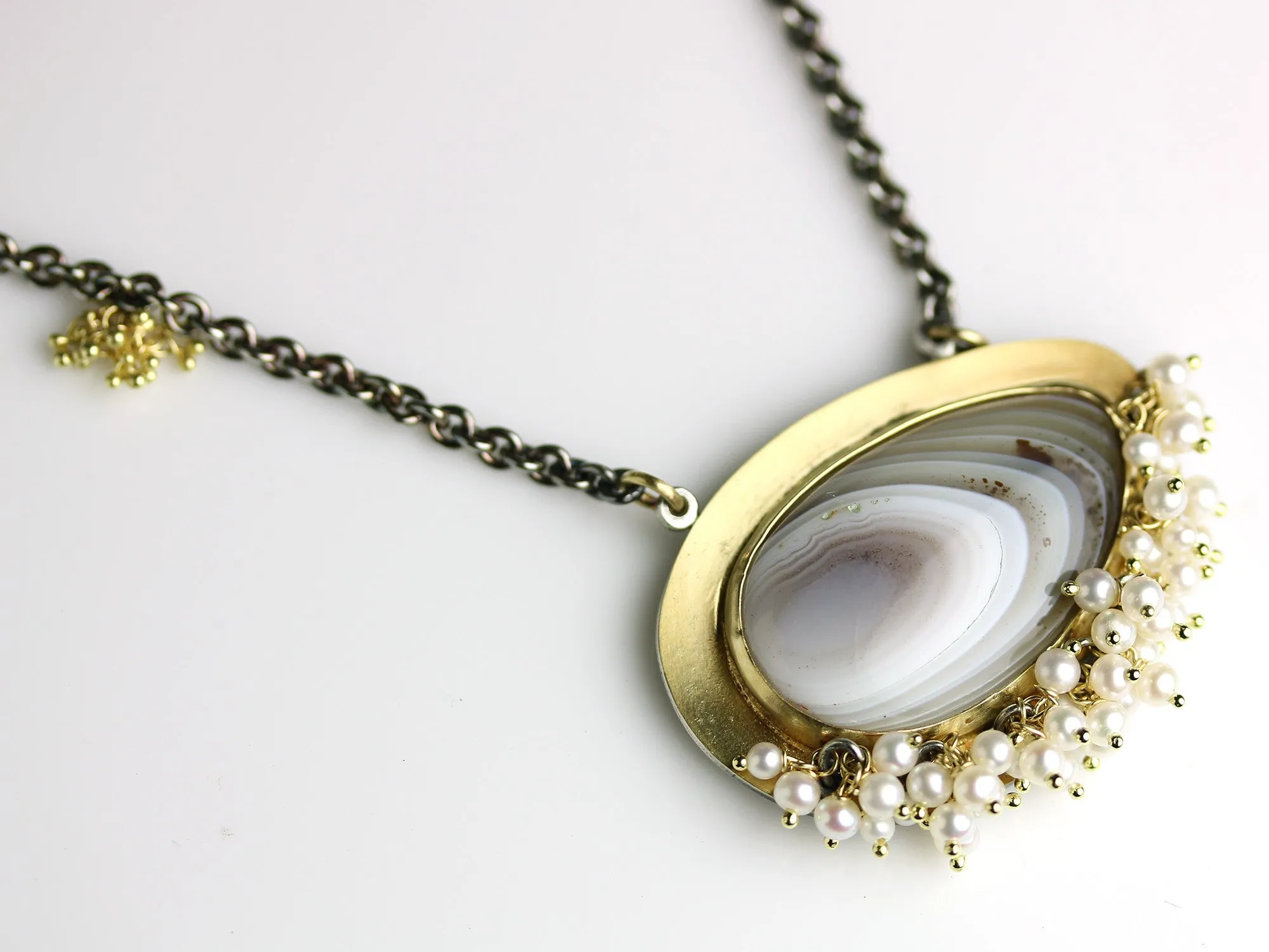 Sold Botswana Agate with Pearl Fringe