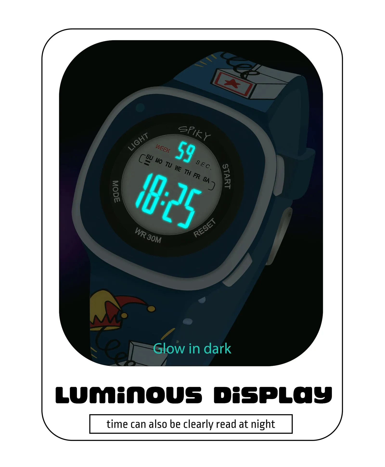Spiky Eva15 Square Digital Watch for Kids