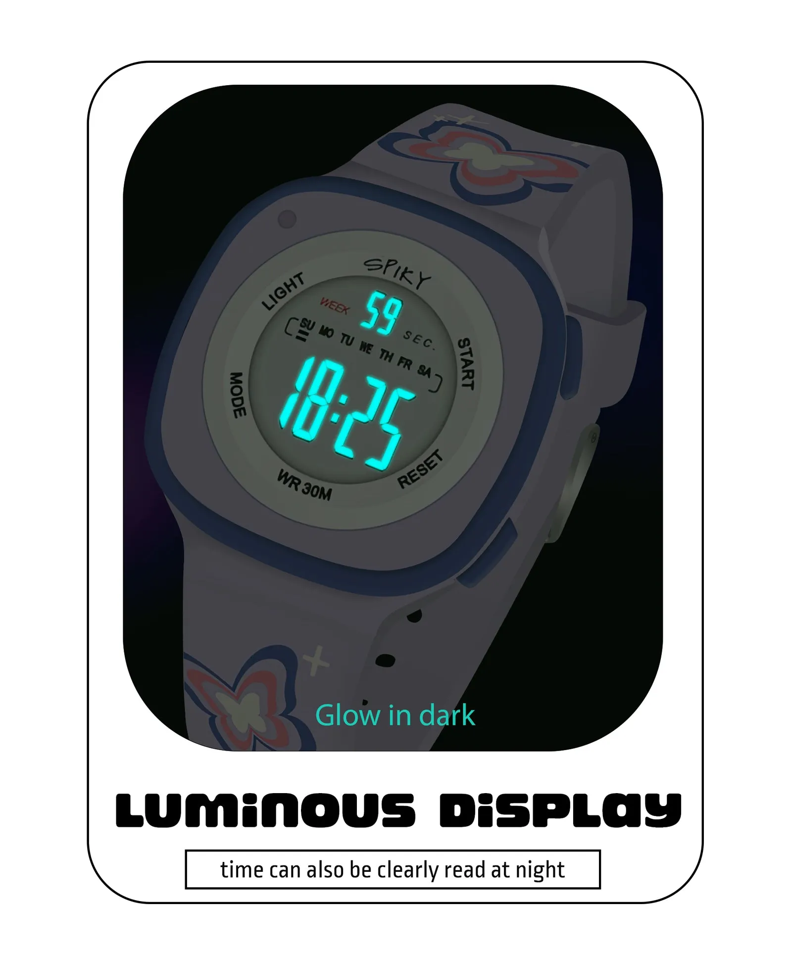 Spiky Eva15 Square Digital Watch for Kids