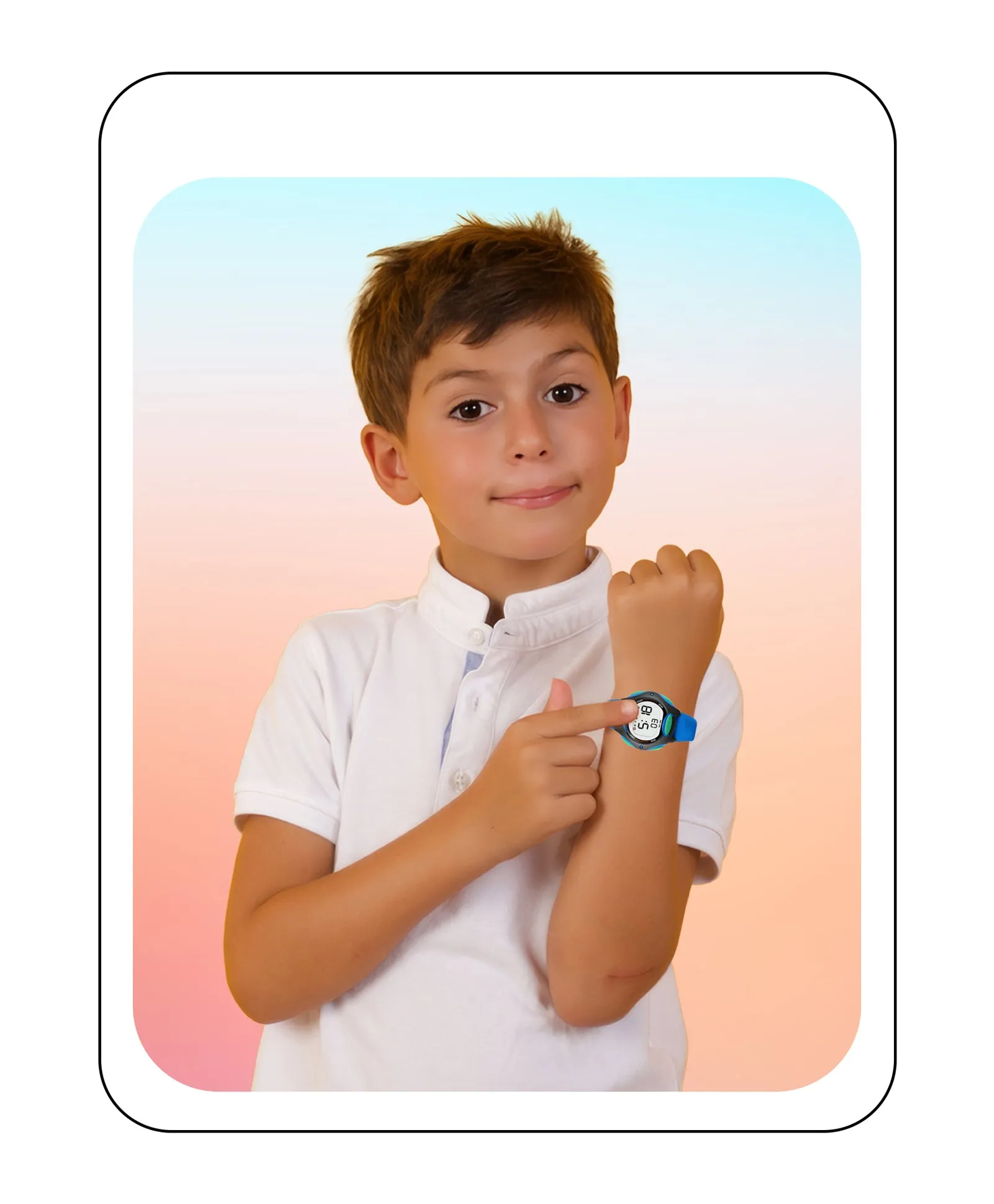 Spiky Eva2 Round Digital Kids Sports Watch - Blue