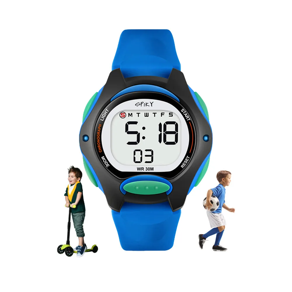 Spiky Eva2 Round Digital Kids Sports Watch - Blue