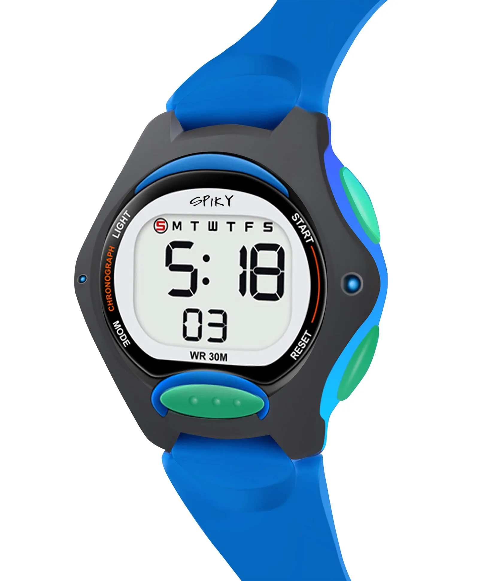 Spiky Eva2 Round Digital Kids Sports Watch - Blue