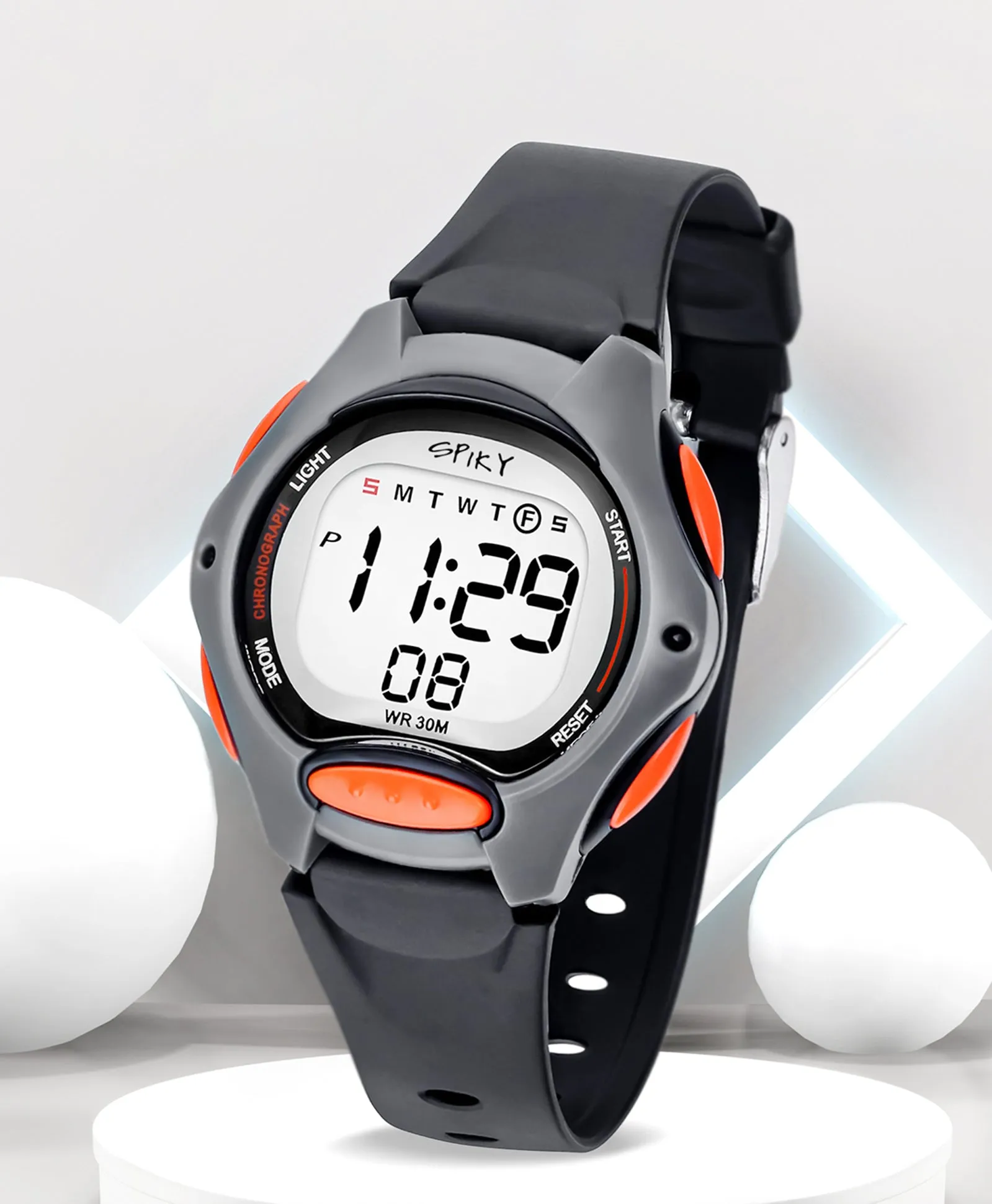 Spiky Eva2 Round Digital Kids Sports Watch - Blue