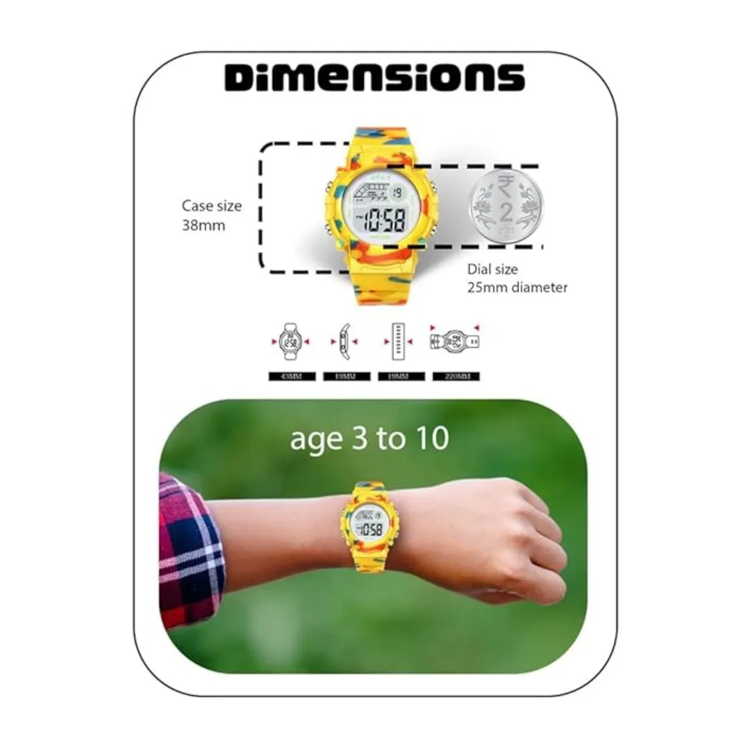 Spiky Military Digital Sports Watch - Yellow
