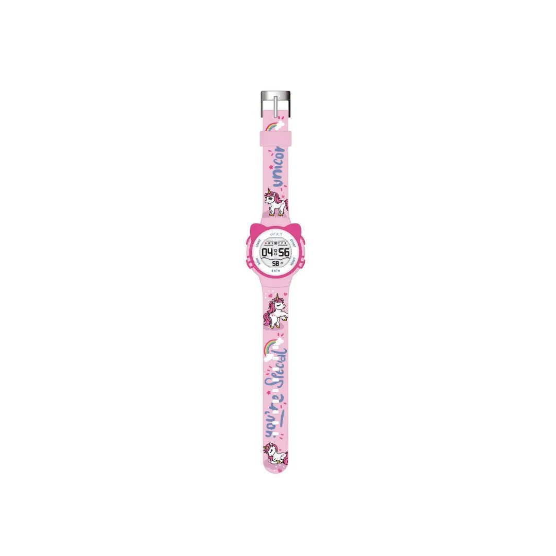 Spiky: Round Cat Shaped Sports Digital Watch - Pink