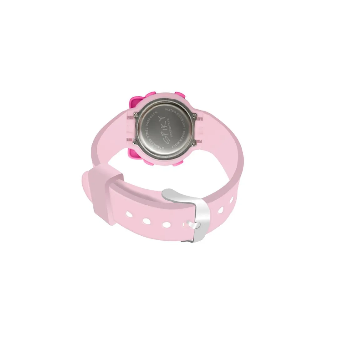 Spiky: Round Cat Shaped Sports Digital Watch - Pink
