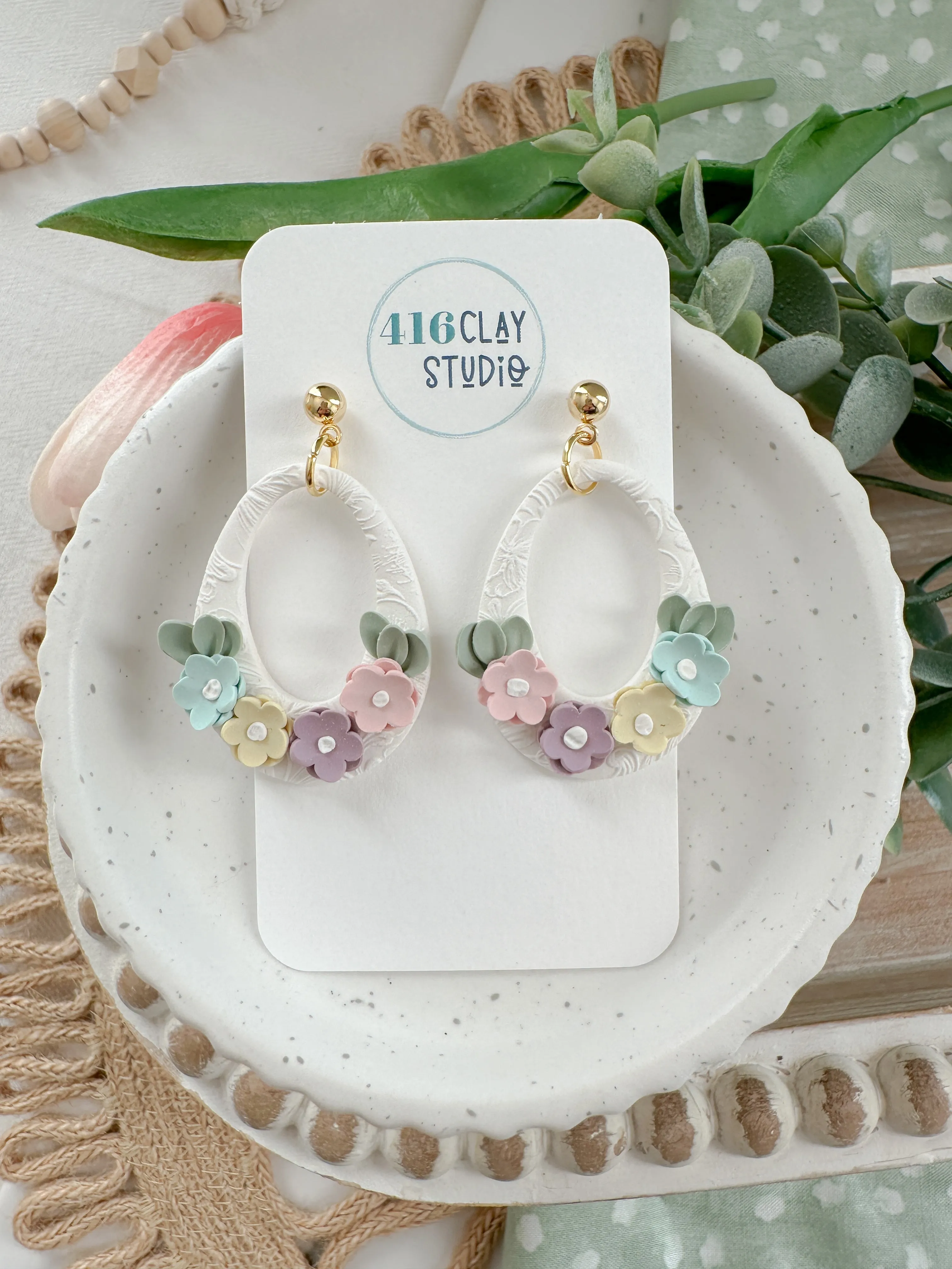 Spring Flower Drop Hoop