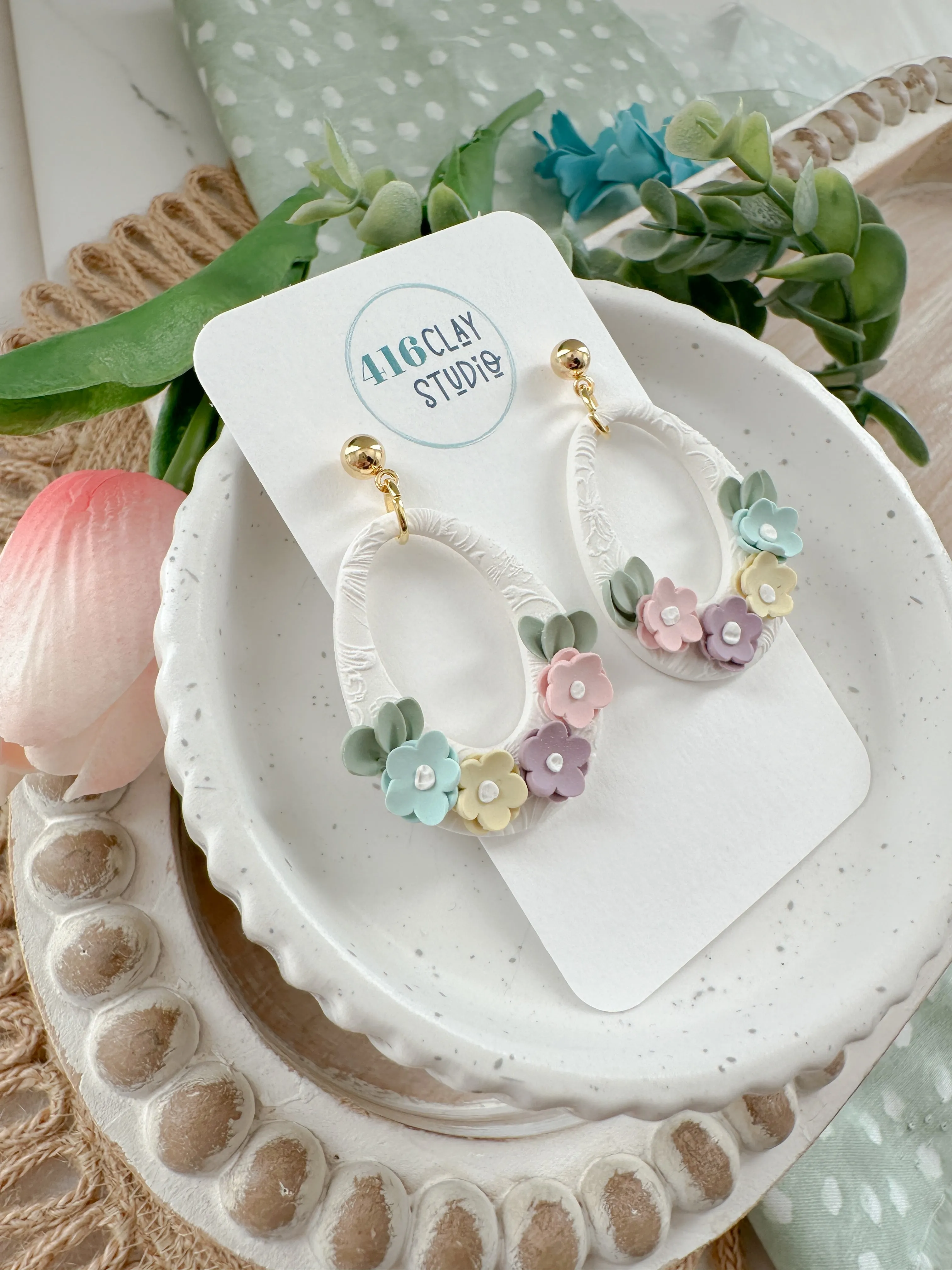 Spring Flower Drop Hoop