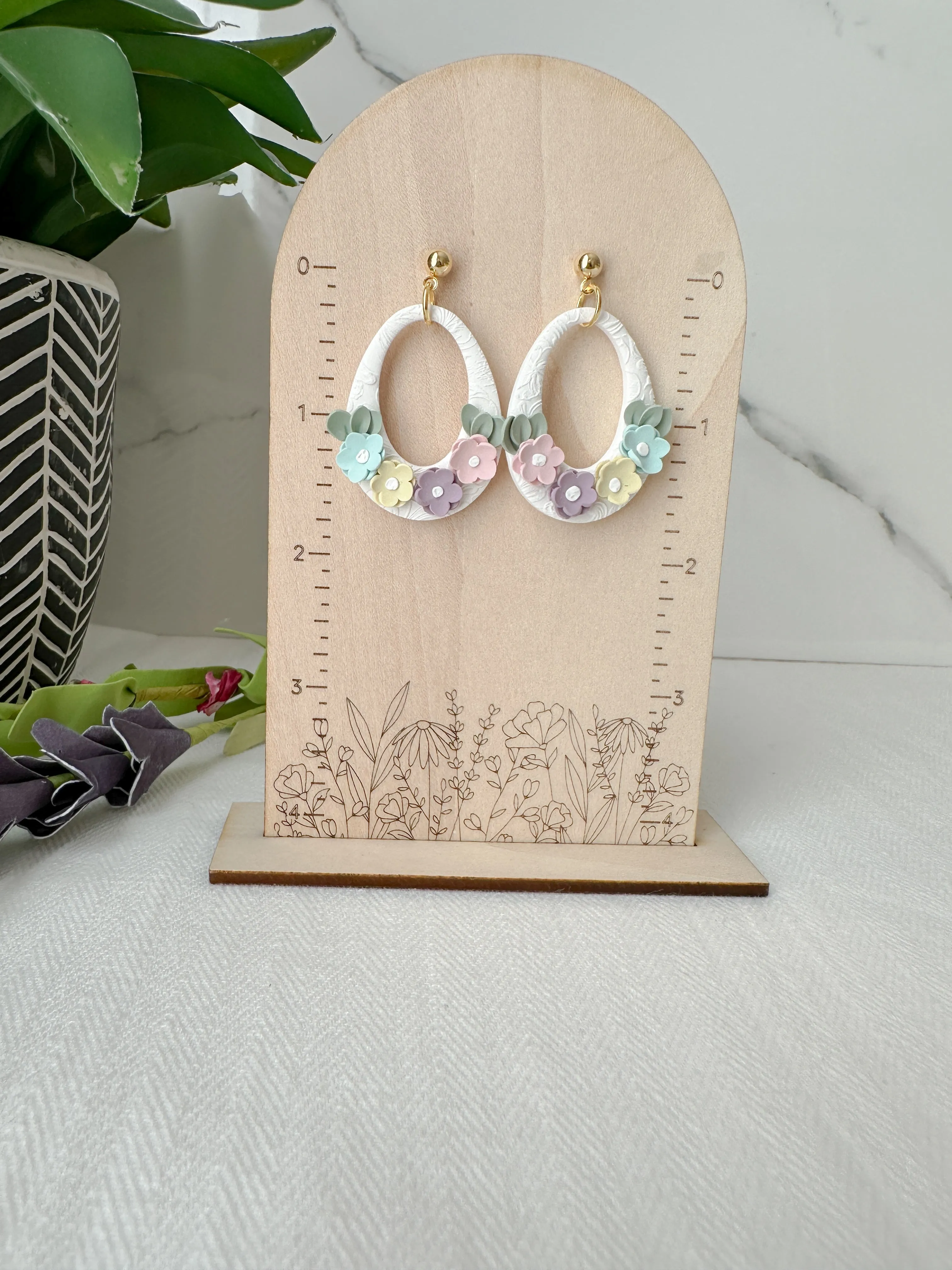 Spring Flower Drop Hoop