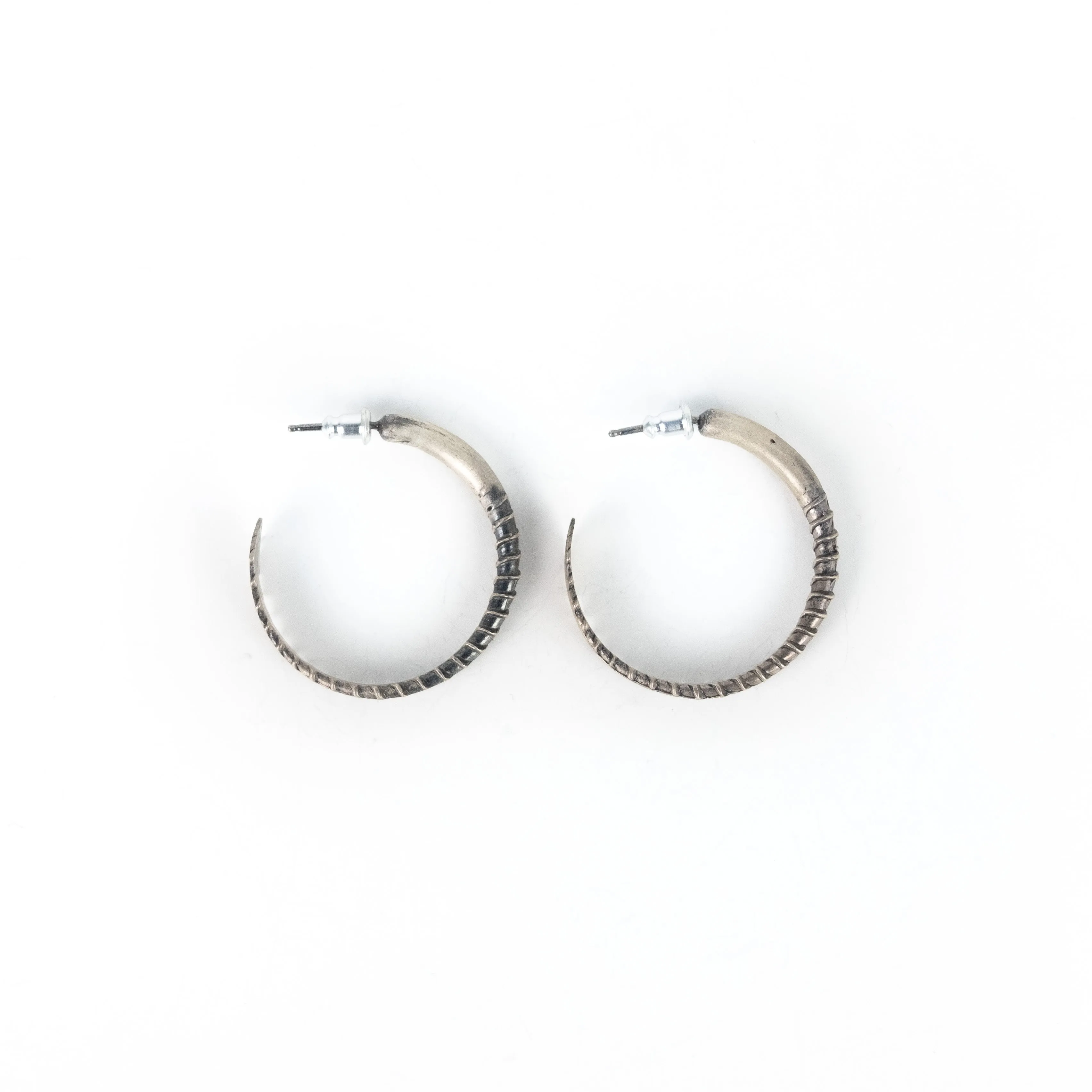 Stacey Lee Webber Silver Screw Hoop Earrings