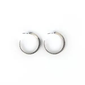 Stacey Lee Webber Silver Screw Hoop Earrings