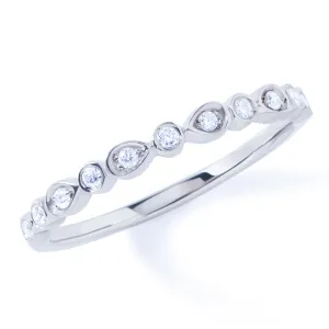 Stackable Alternating Pear and Round Diamond Band