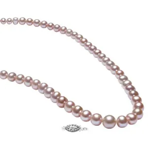 Sterling Silver (5-9mm) Graduated Pearl Necklace