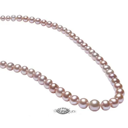 Sterling Silver (5-9mm) Graduated Pearl Necklace