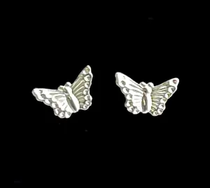 Sterling Silver Butterfly Studs, Sku#243-5