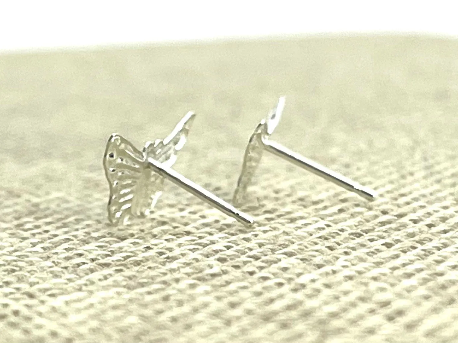 Sterling Silver Butterfly Studs, Sku#243-5