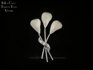 Sterling Silver Calla Lily Brooch C.R. Co. (Reis Co.) Vintage Retro