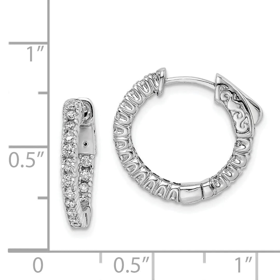 Sterling Silver CZ Hoop Earrings