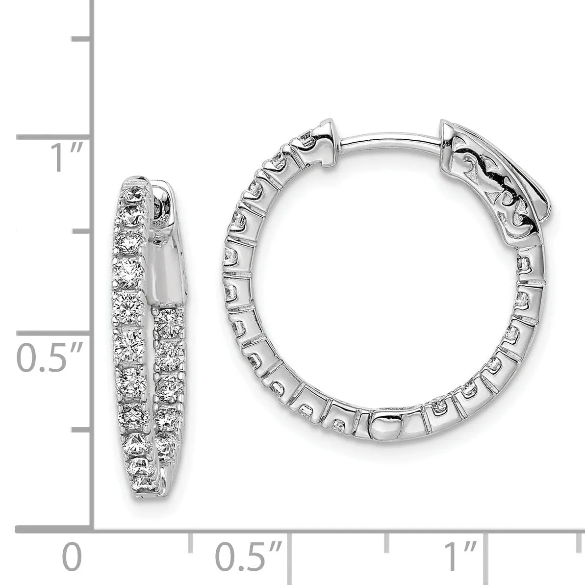 Sterling Silver CZ Hoop Earrings