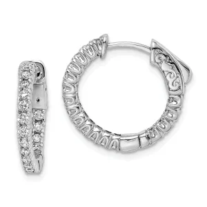 Sterling Silver CZ Hoop Earrings
