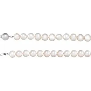 Sterling Silver Freshwater Cultured Pearl 18" Necklace