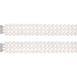 Sterling Silver Freshwater Cultured Pearl 3 Row 22" Necklace