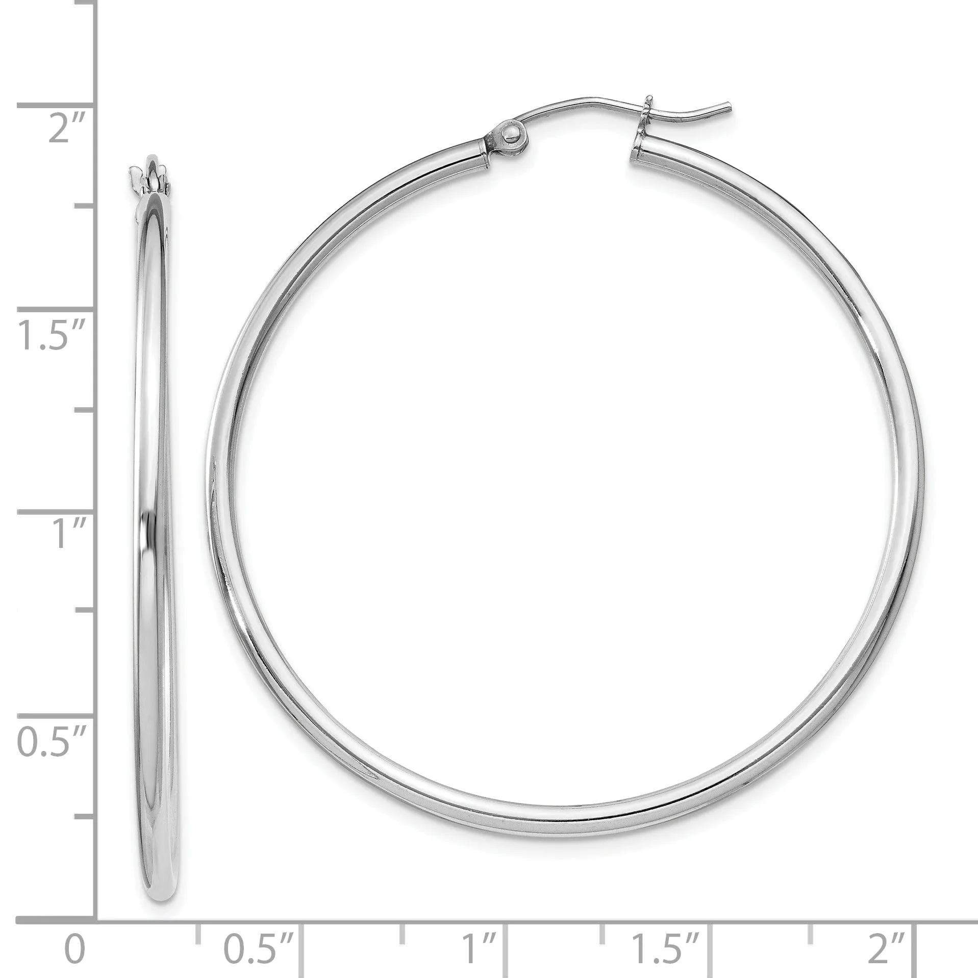 Sterling Silver Hollow Hoop Hinged Earring