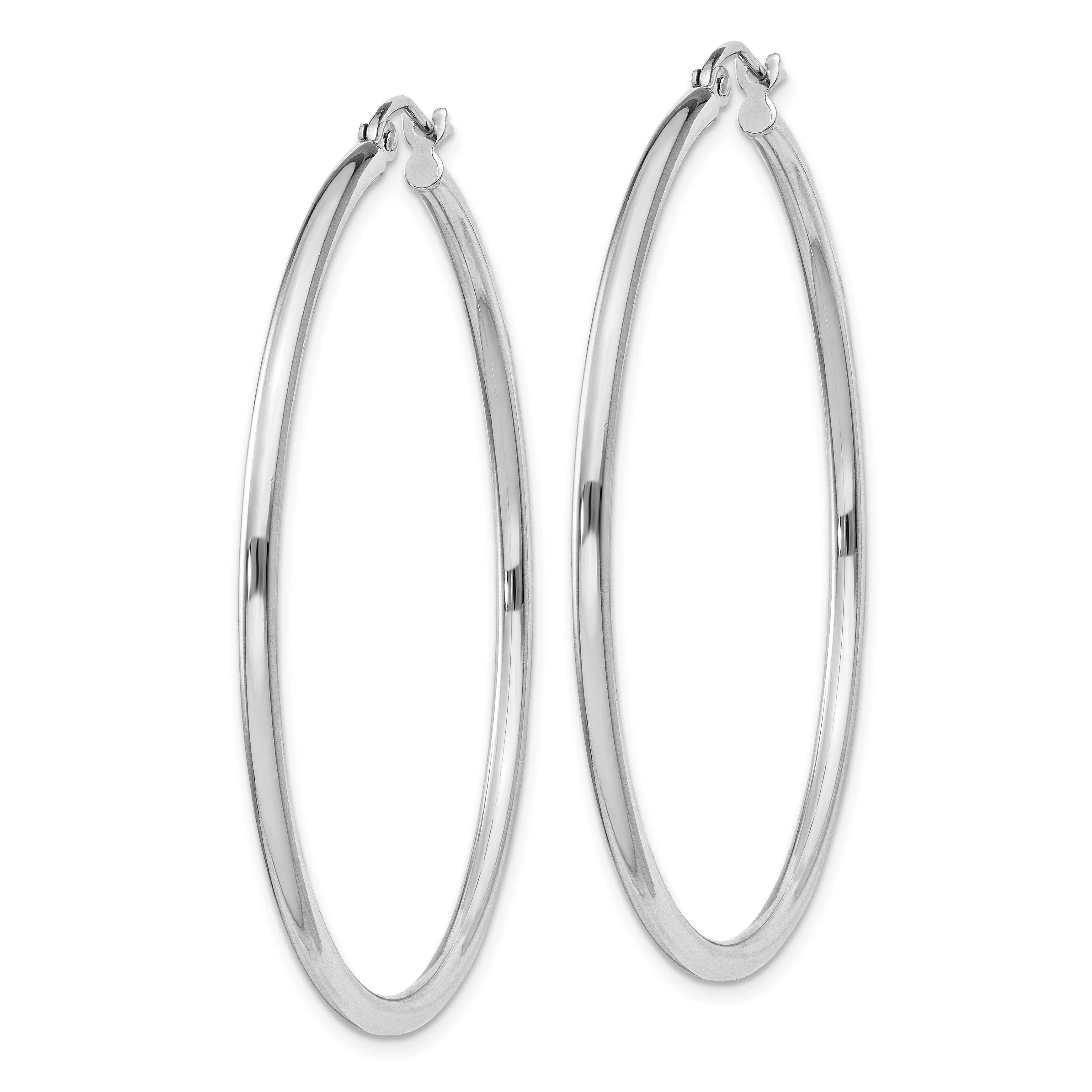 Sterling Silver Hollow Hoop Hinged Earring