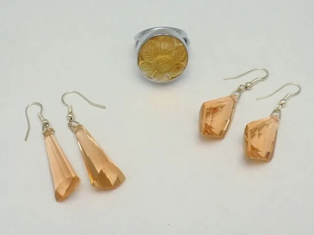 Sterling Silver Honey Quartz Drop Earrings