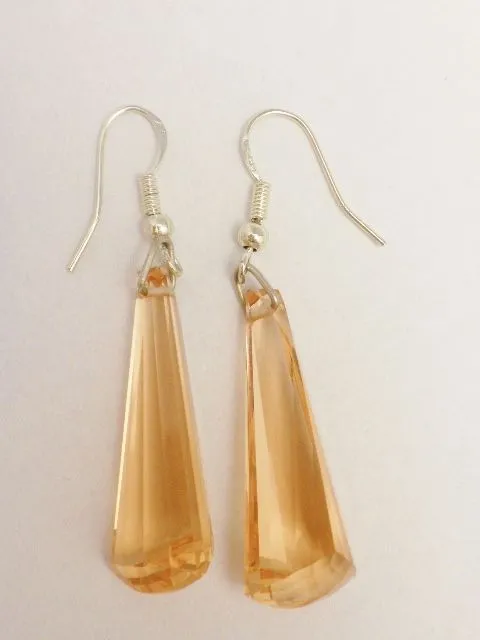 Sterling Silver Honey Quartz Drop Earrings