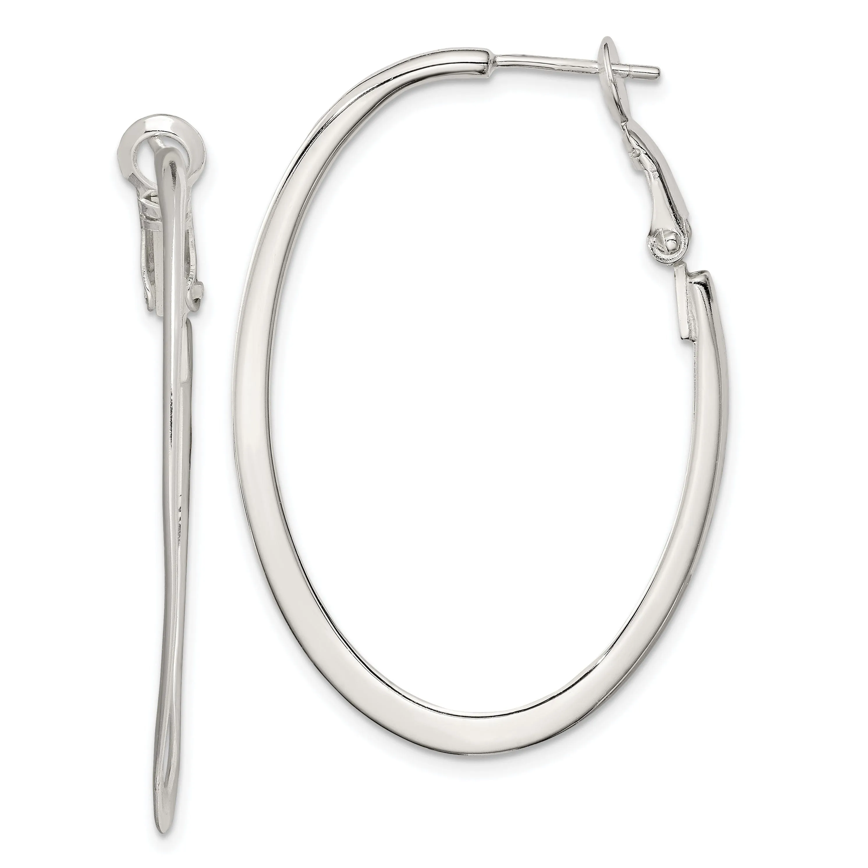 Sterling Silver Hoop Clip Back Earrings