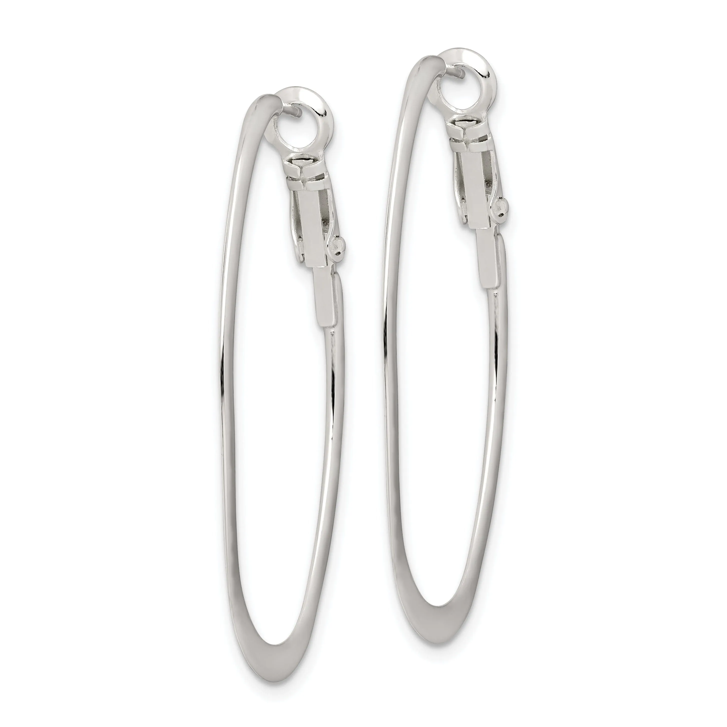 Sterling Silver Hoop Clip Back Earrings