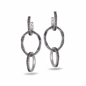 Sterling Silver Iolite Circle Drop Earrings