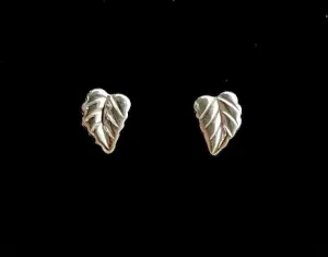 Sterling Silver Leaf Studs, Sku#1152-5