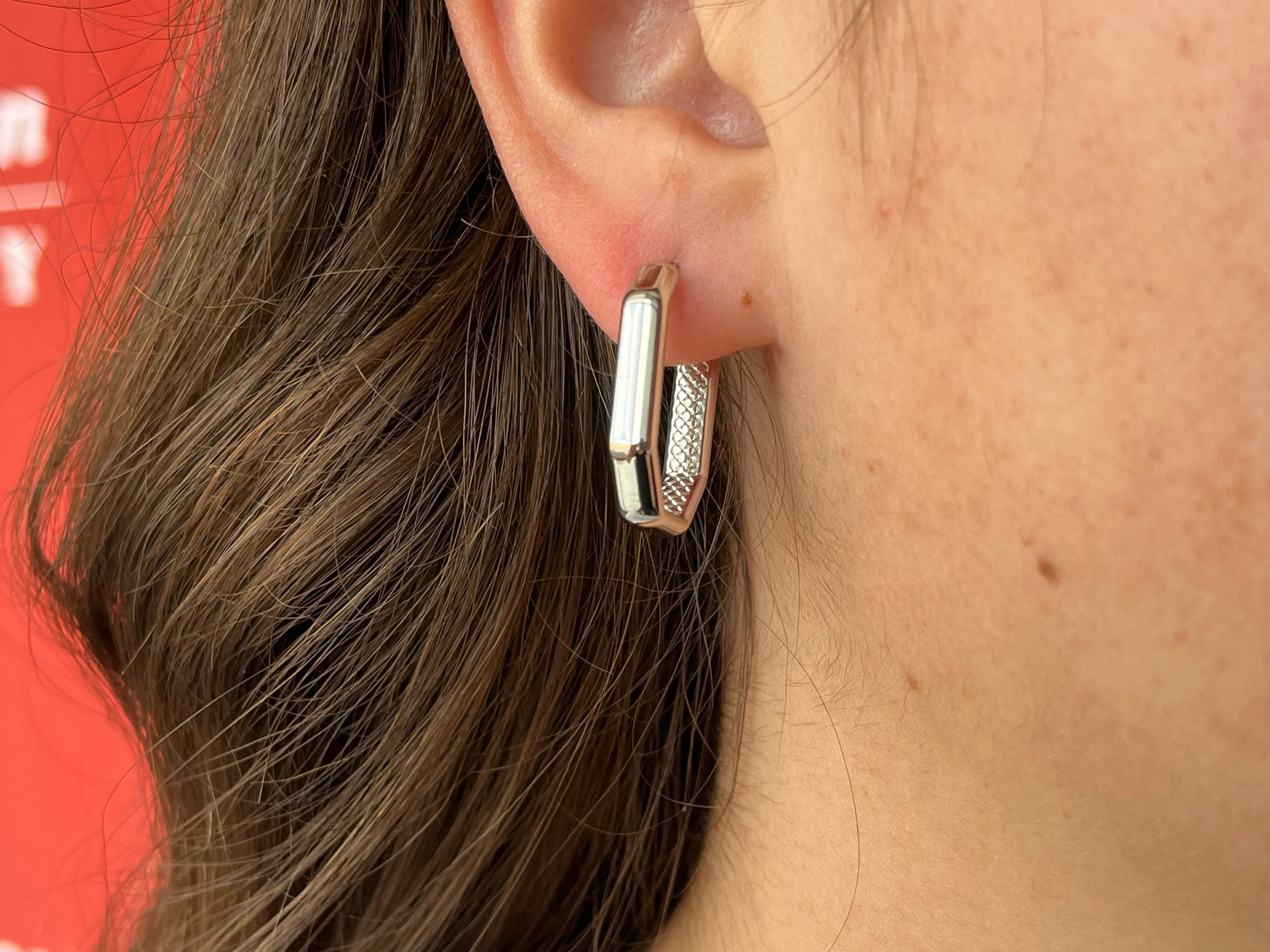 Sterling Silver Octagon Hoops