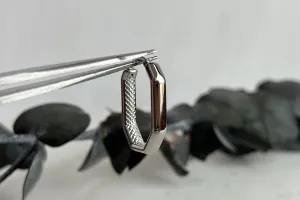 Sterling Silver Octagon Hoops