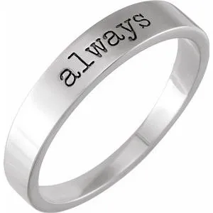 Sterling Silver "Always" Stackable Ring Size 6