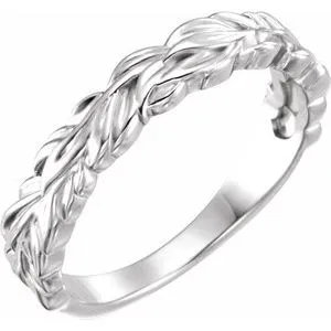 Sterling Silver Stackable Leaf Ring