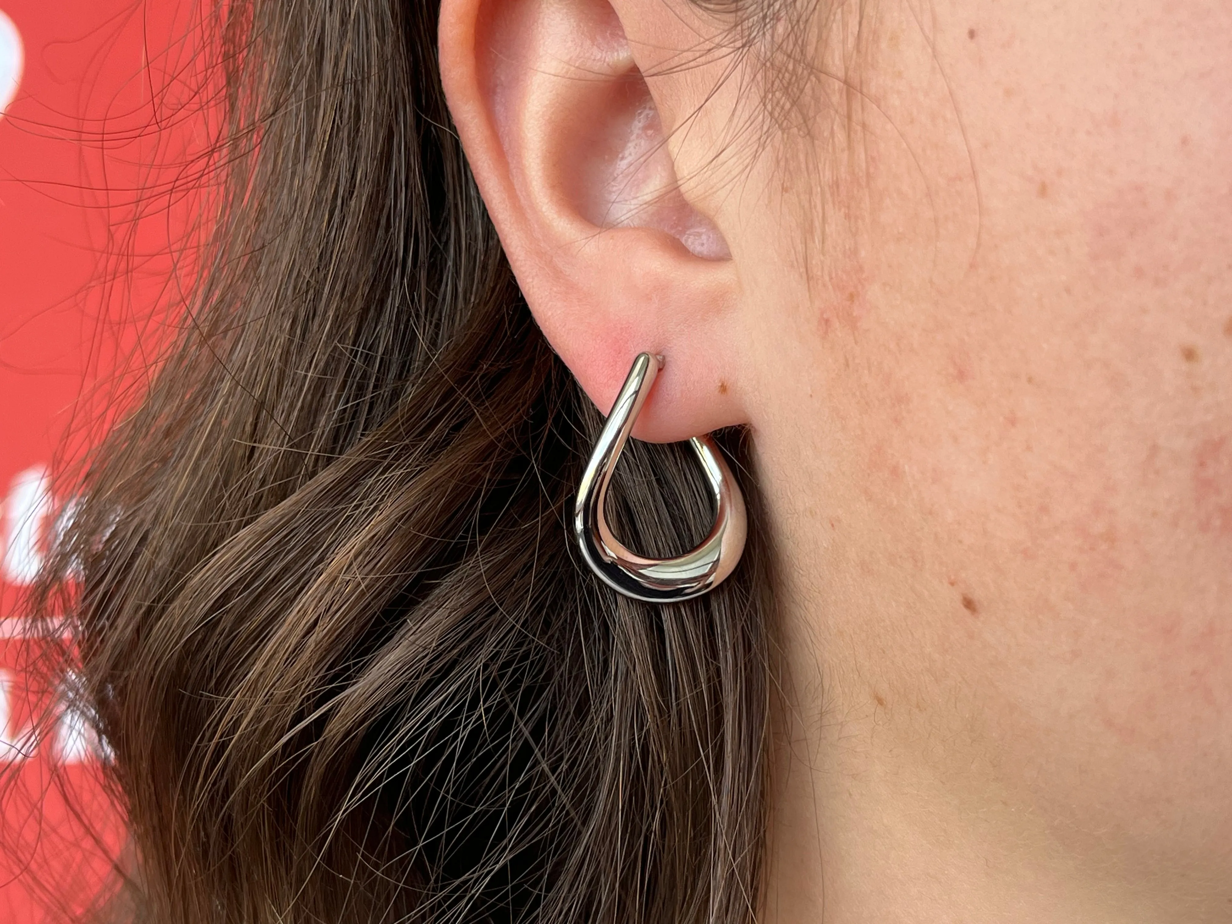Sterling Silver Wavy Hoops