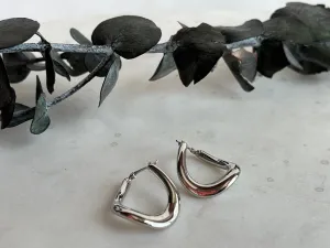 Sterling Silver Wavy Hoops
