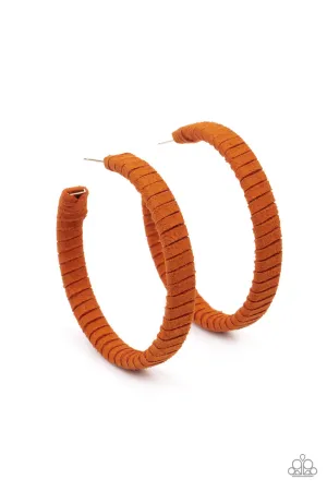 Suede Parade Orange Paparazzi Earrings