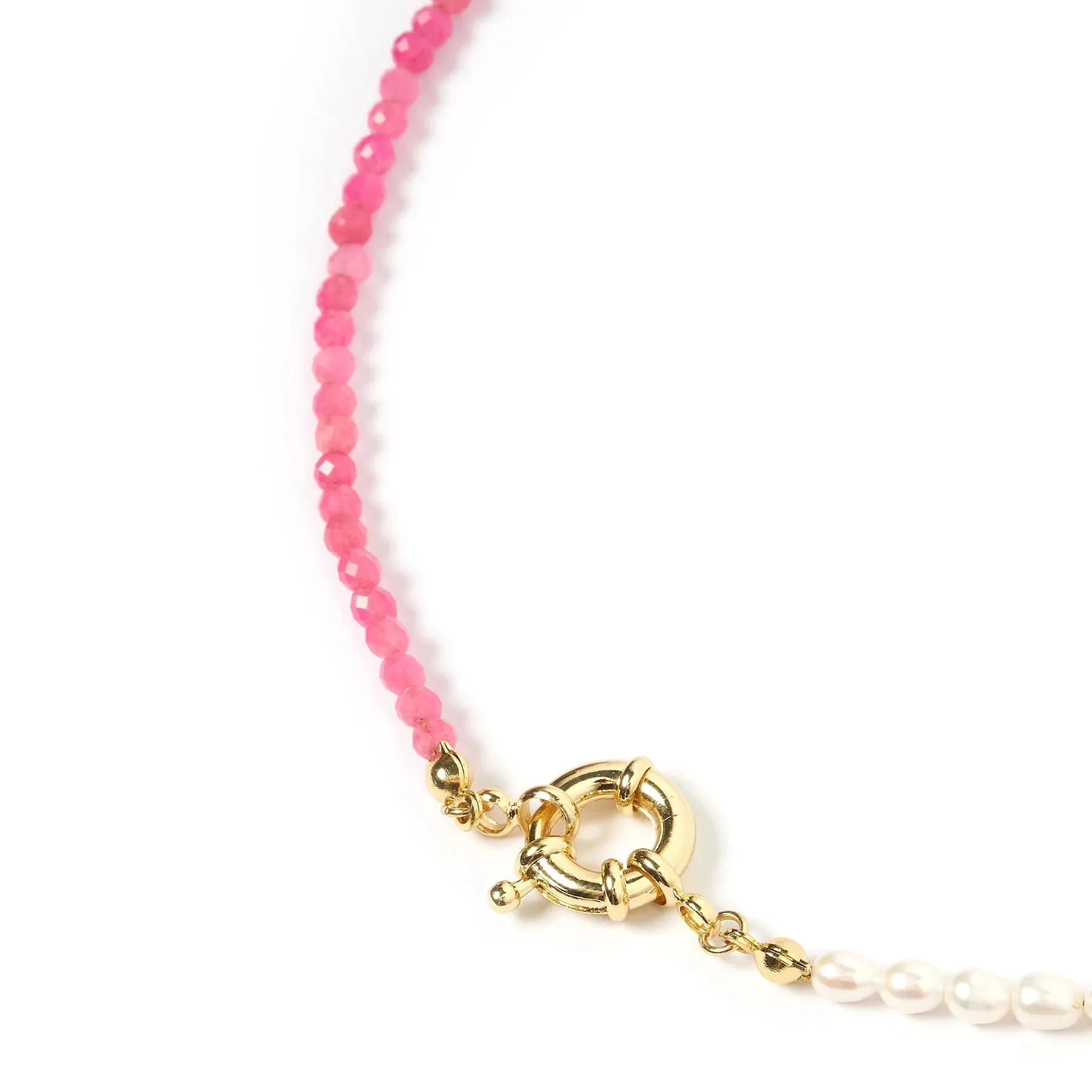 Suri Pearl and Gemstone Necklace Pink