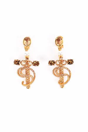 Swirling Sword Drop Earrings