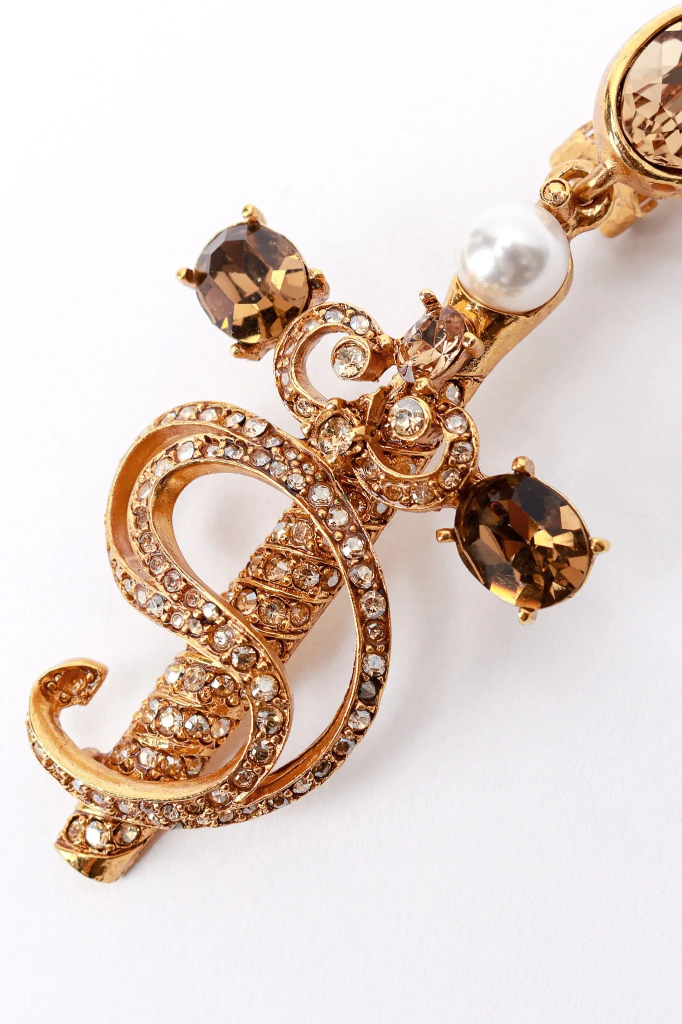 Swirling Sword Drop Earrings