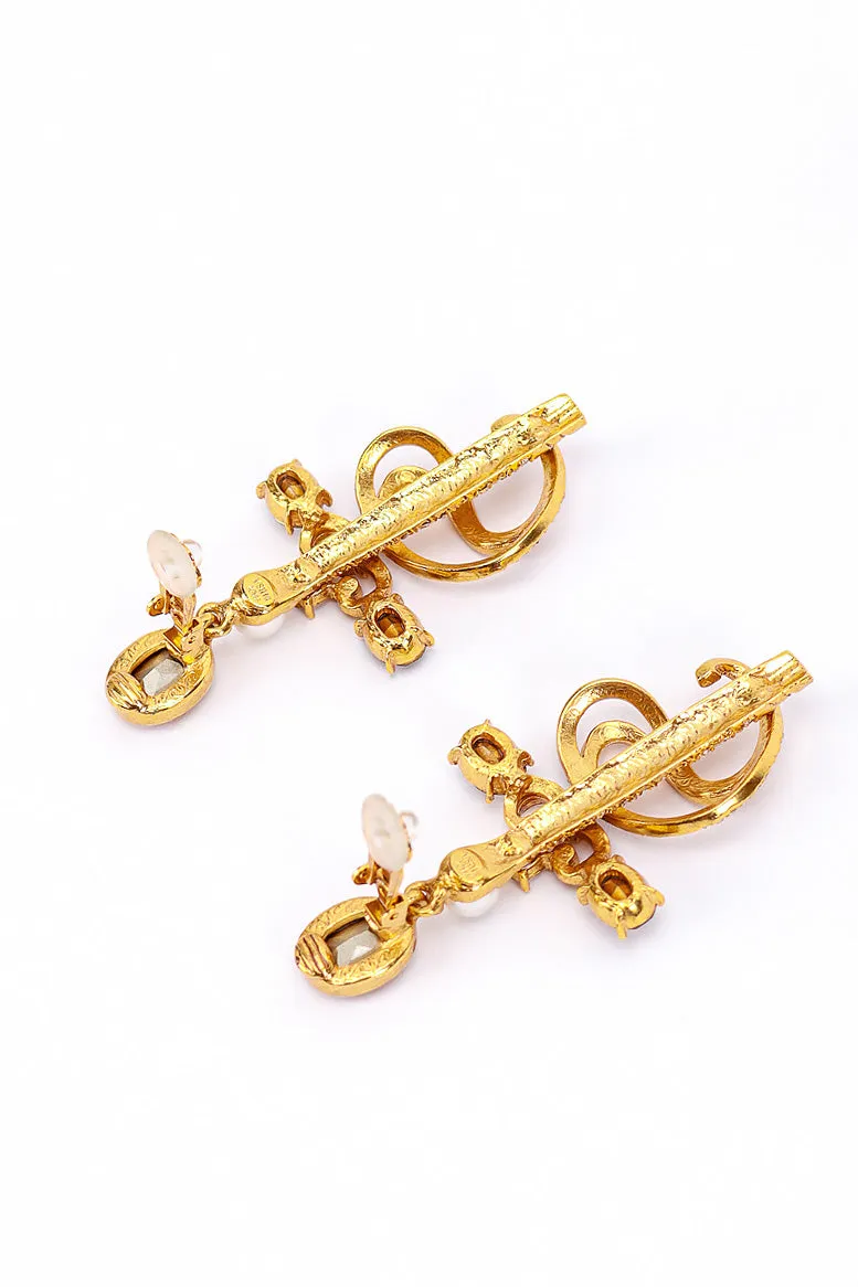 Swirling Sword Drop Earrings
