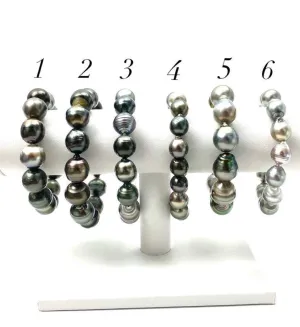 Tahitian pearl elastic bracelet, SKU# 1111