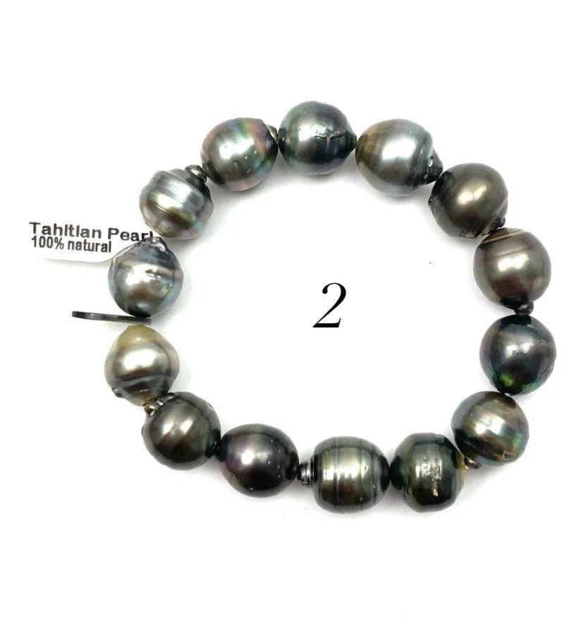 Tahitian pearl elastic bracelet, SKU# 1111
