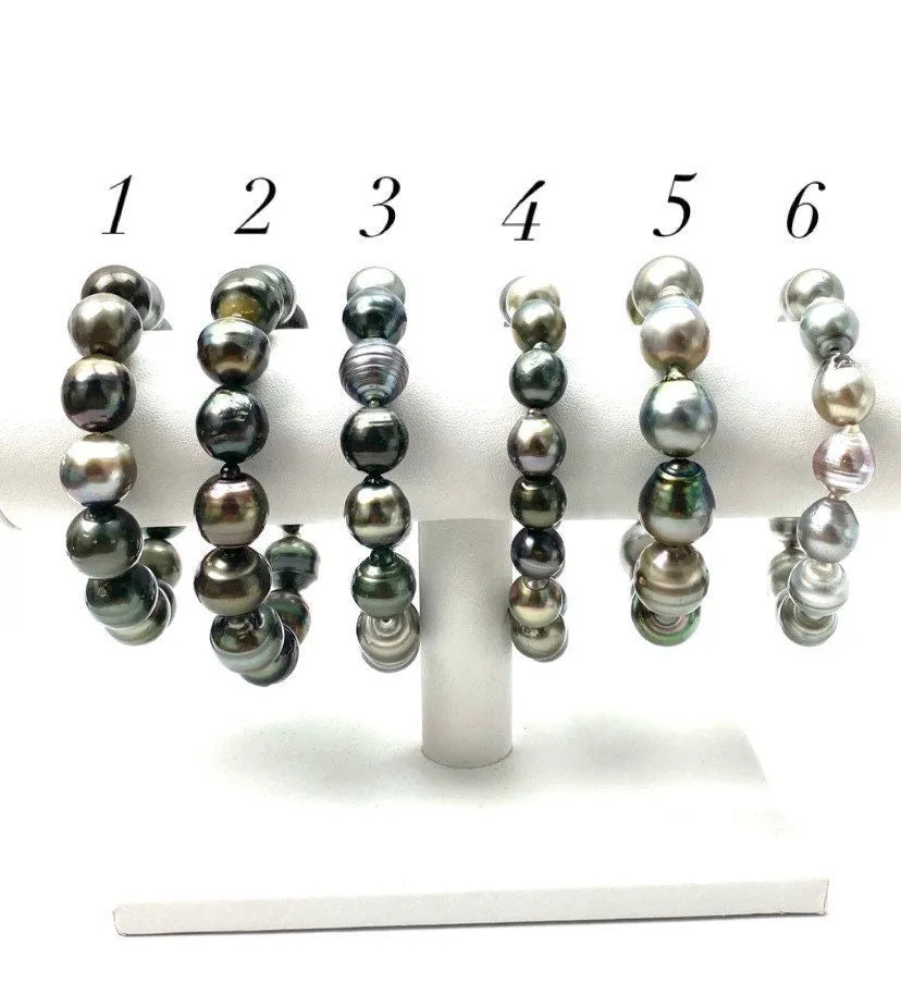 Tahitian pearl elastic bracelet, SKU# 1111