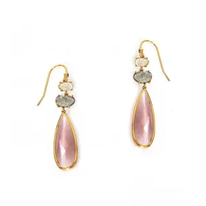 TAI Triple Stone Tear Drop Earrings