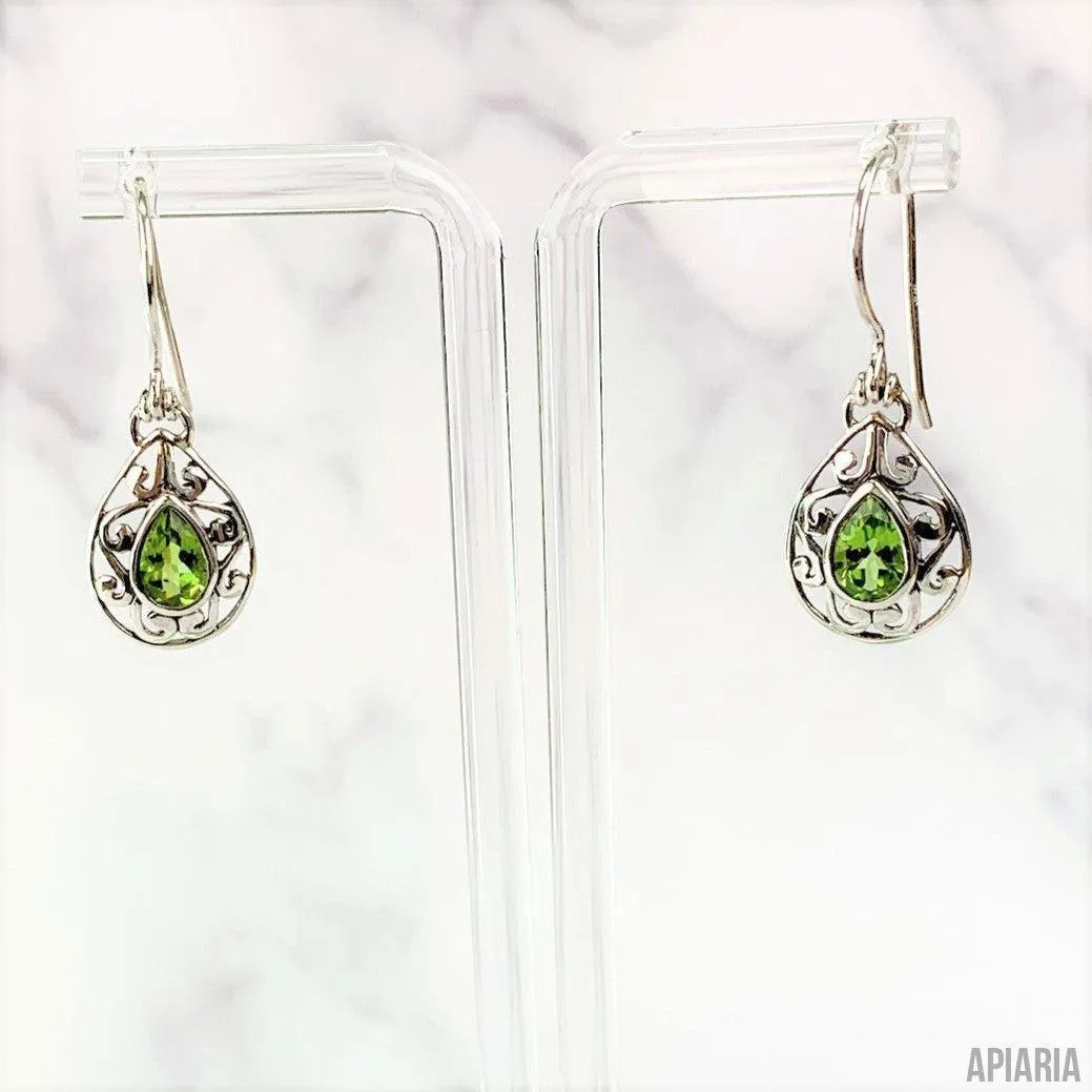 Teardrop Peridot Earrings